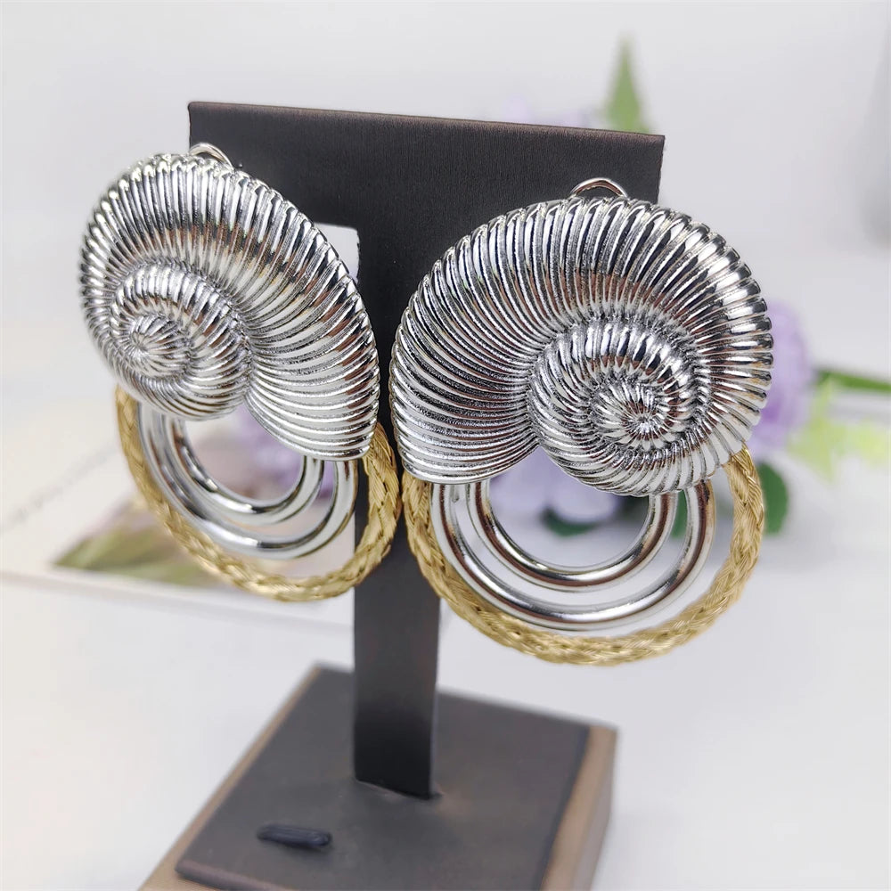 Women Jewelry Set Classic Exaggeration Design Necklace Earrings Bangle And Ring 4PCS Set Jewelry Wedding Party Gift Good Quality