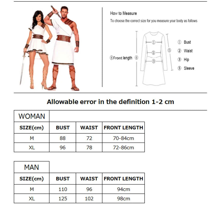 Halloween Man Women Ancient Greek Mythology Rome Toga Robe Greek Mythology God Goddess Costume Couples Fantasia Fancy Dress