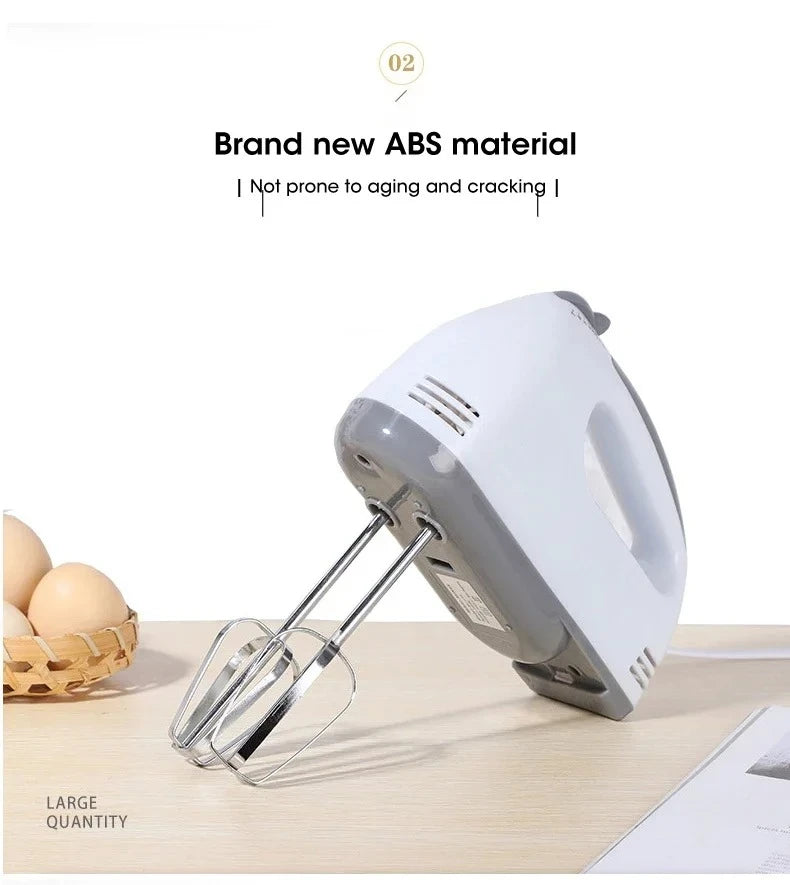 7-Speed Electric Hand Mixer Automatic Blender for Cream, Egg, Cake, Dough - Versatile Kitchen Mixing Appliance Tool