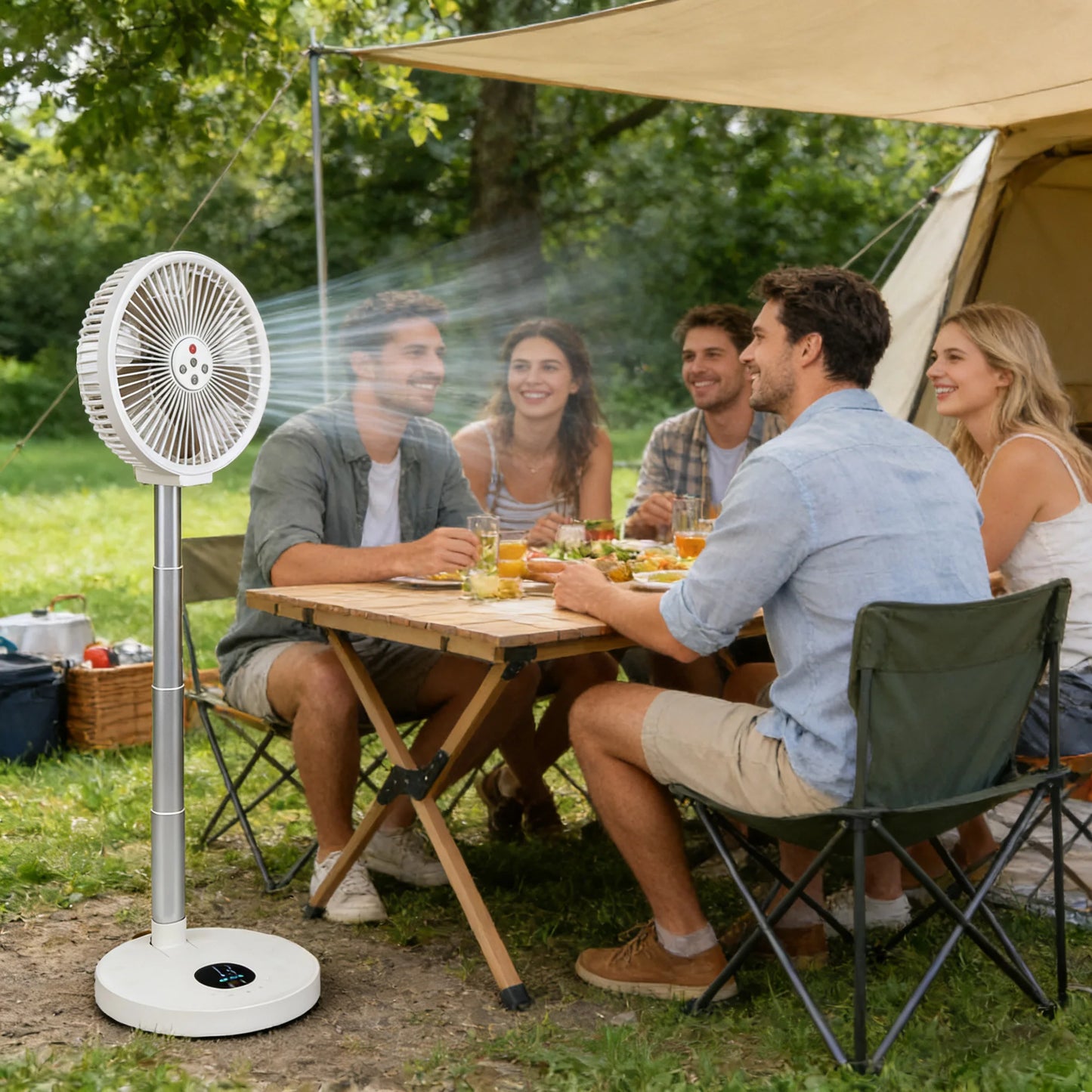 10 Inch Remote Control Folding Desktop Vertical Electric Fan Silent and Timed Rotating Left and Right Outdoor Home Electric Fan