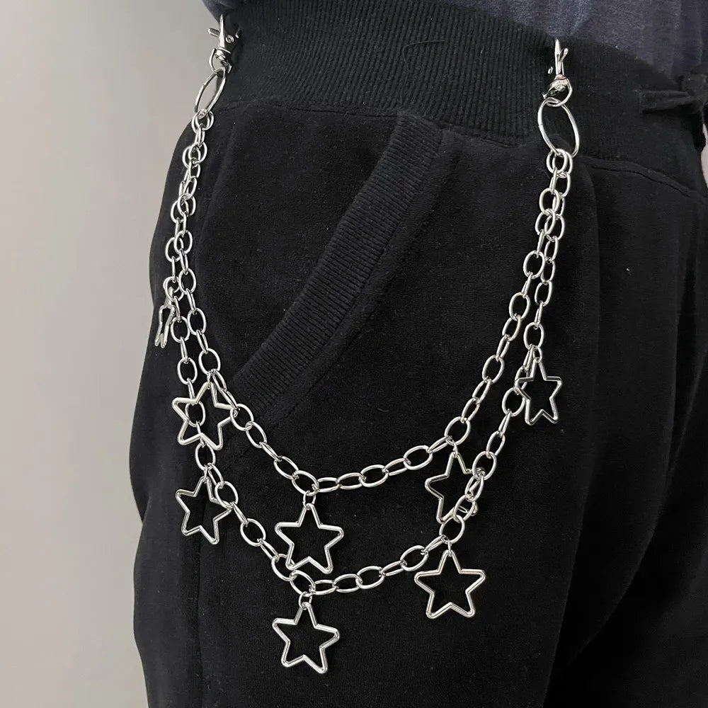 Round Cute White Pearl Belly Chain for Women Trousers Hipster Pant Jean Resin Keychain Ring Clip Tassel Art Accessory