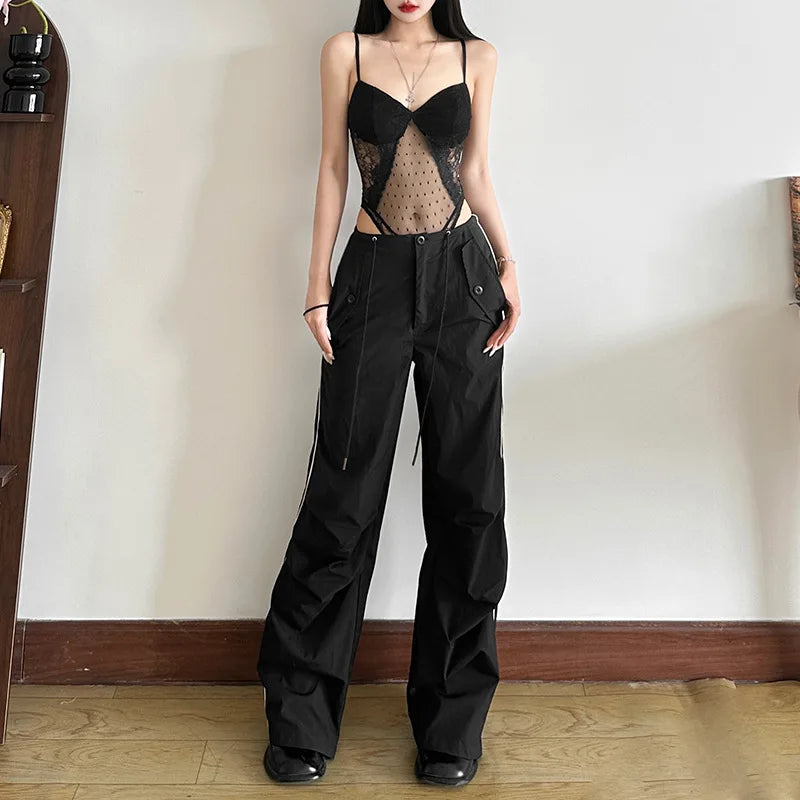 Spring New Arrival Women's Slim Fit Street Fashion V-Neck Strapless Romper Pure Color European Style Spring Summer Outfit