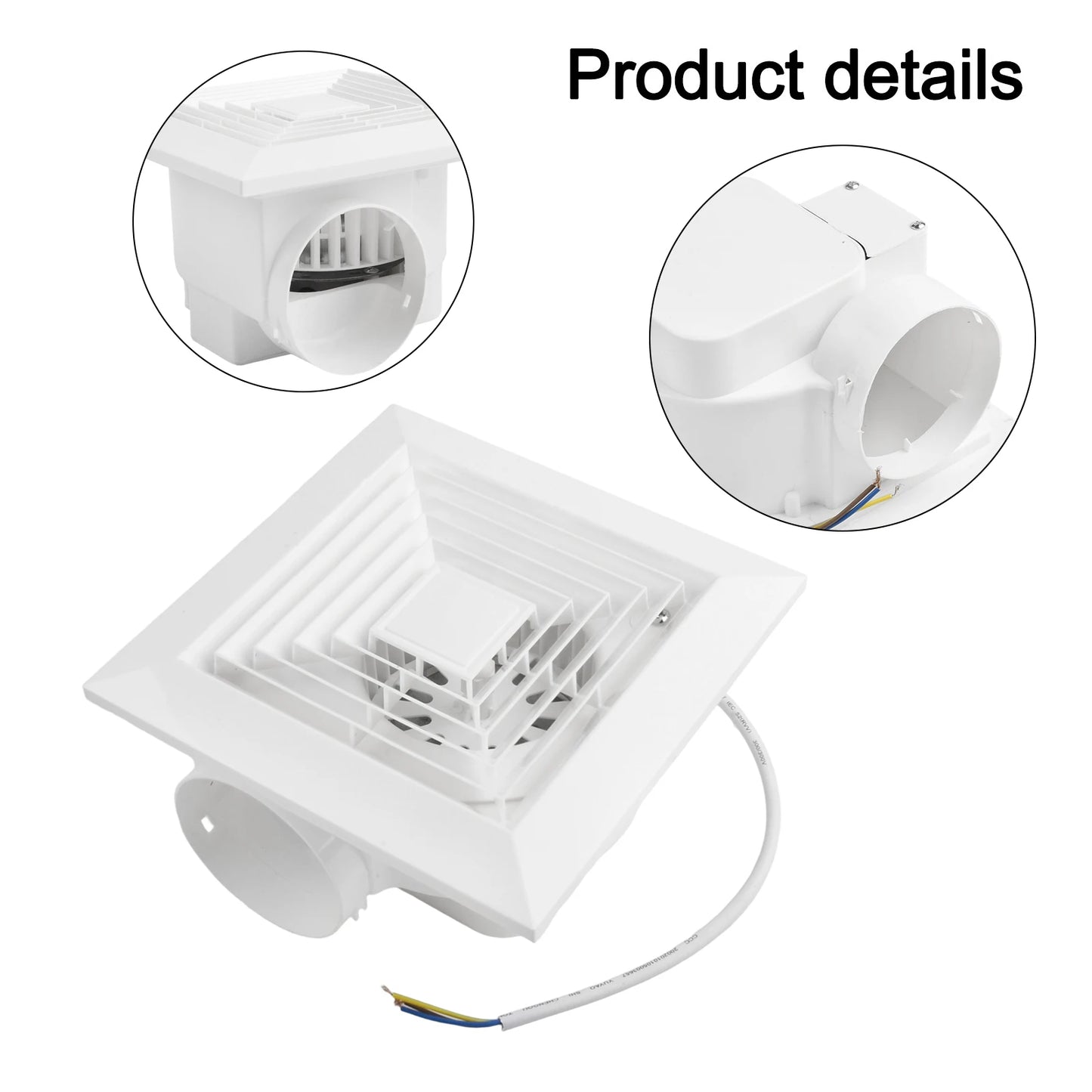 Ceiling Exhaust Fan for Kitchen Bathroom Powerful Airflow Strong Suction Silent Ventilation Fan with Energy Saving Copper Motor