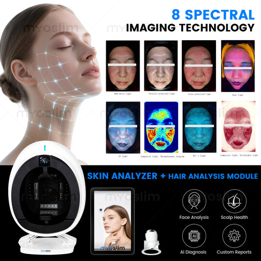 Q1 Pro Intelligent 3D Magic Skin Analyzer Mirror UV Wood Lamp Facial Skin Detection Scanner for Beauty Skin Analysis