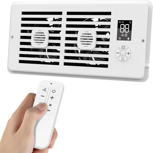 Register Booster Fan 4*10/4*12Inch Smart Heating Cooling AC Vent Fan With Remote Control & Thermostat Control Household Radiator