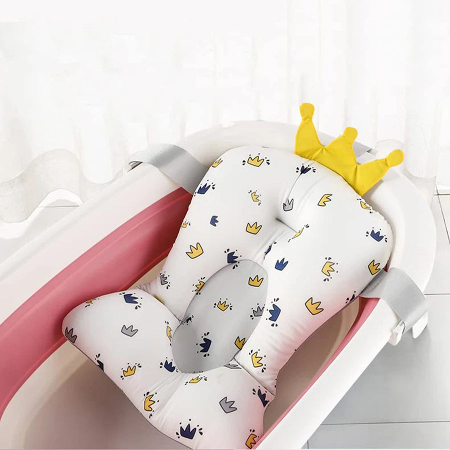 Baby Bathtub Pad Infant Ajustable Bath Support Seat Mat Cushion Newborn Comfortable Floating Security Water Pad Foldable