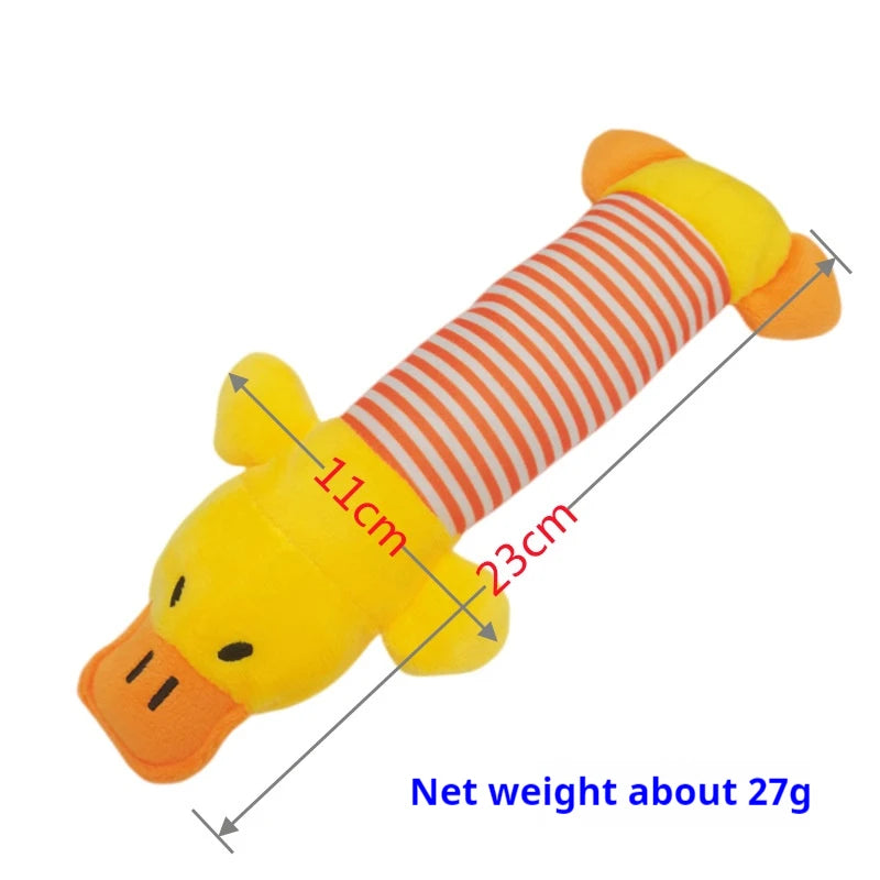 New Pet Toy Striped Elephant, Yellow Duck, Pink Pig Biting Pet Toy Simulated Pet Sound Dog Toy
