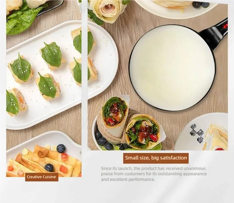 TINSOL Electric waffle maker, cake maker, breakfast pizza baking machine, pancake griddle, non-stick pan, spring roll frying pan