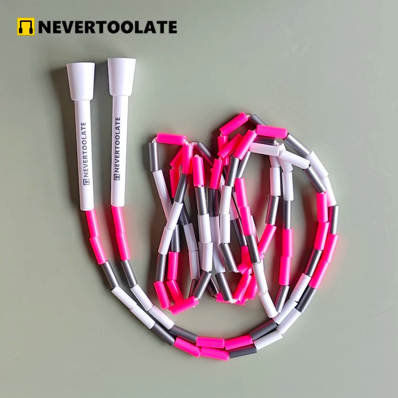 NEVERTOOLATE 4.5MM core 150 gram heavy beaded coach chris  2.9m hard bead beaded rope fitness freestyle skipping jump rope