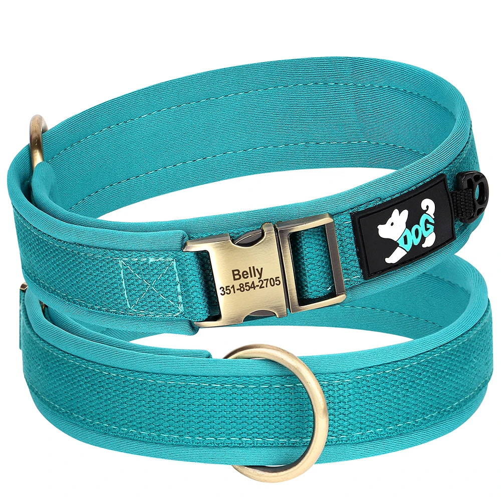 Personalized Nylon Dog Collar Adjustable Dog Collars Customized Pet ID Collar for Small Medium Large Dogs Free Engraving
