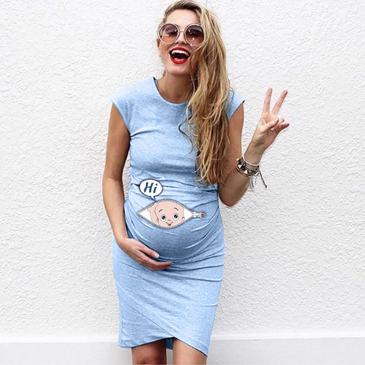 Maternity Cartoon Letter Print Pregnant Woman Dress Sleeveless O-neck Pregnancy Maternity Dress Nusring Maternity Casual Clothes