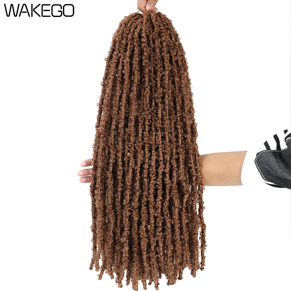 Wakego Butterfly Locs Crochet Hair 14 18 24 Inch Fausse Locks Crochet Butterfly Extensions Pre-looped Soft Locs Synthetic Braid