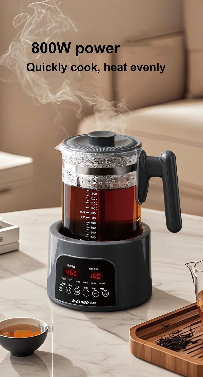 1.5L Smart Electric Kettle Multifunction Steam Teapot Temperature Control Health Pot Office Glass Flower Teapot Auto Keep Warm