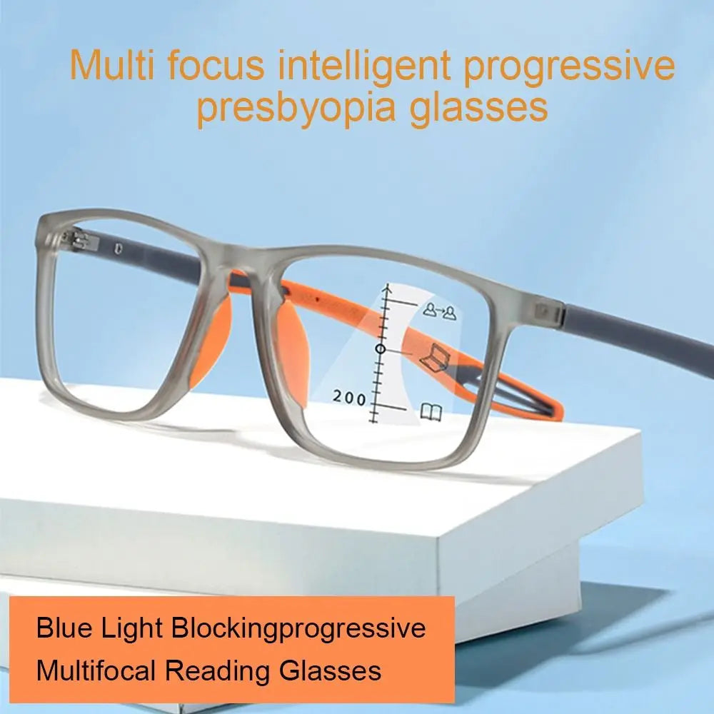 New TR90 Anti-blue Light Multifocal Reading Glasses Men Women Progressive Near Far Eyewear Ultralight Sports Farsight Eyeglasses