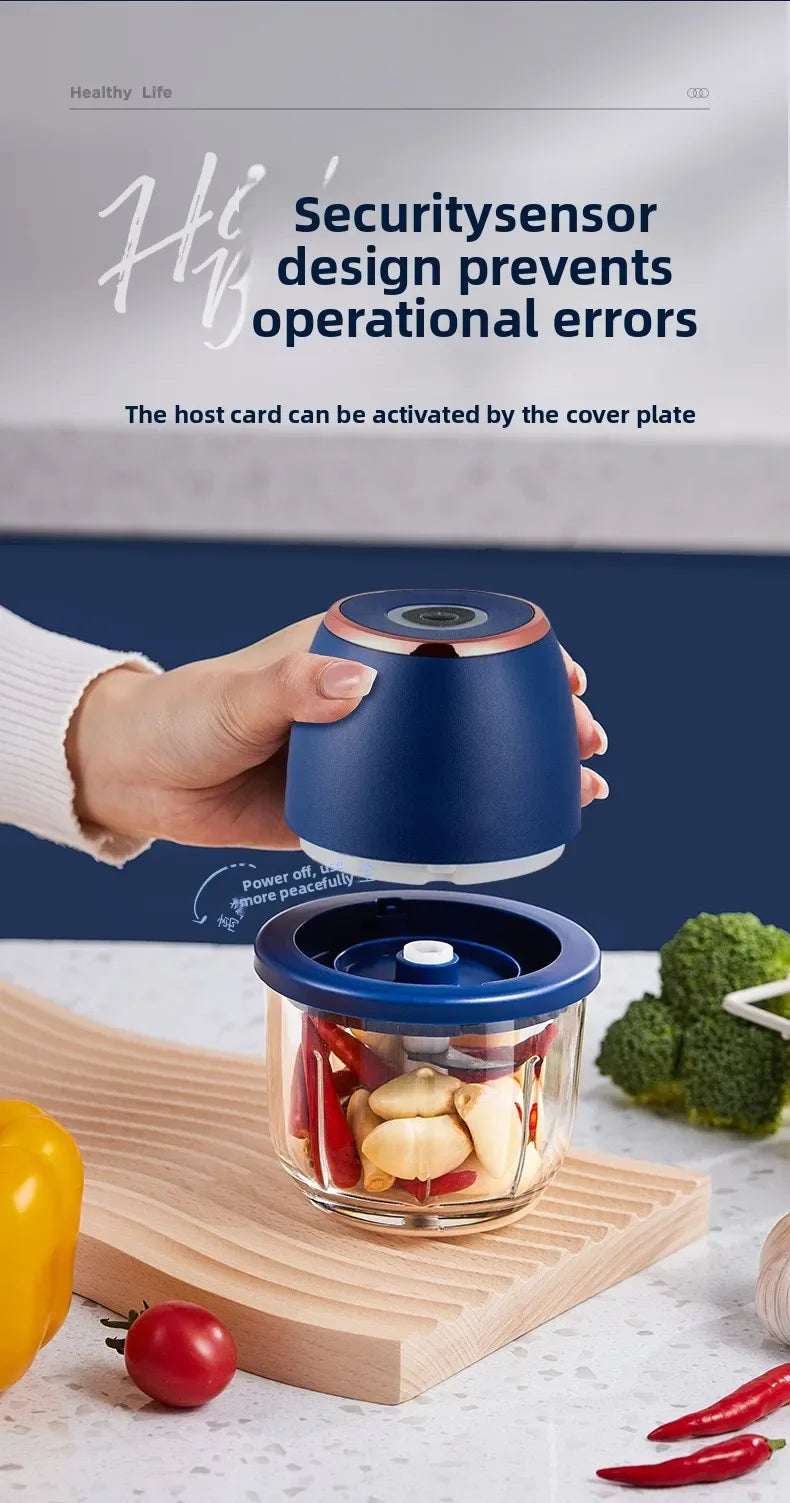 TINSOL 350ML Food Chopper Electric Meat Grinder Garlic Masher USB Multifunction Slicer Blender Kitchen Food Processor