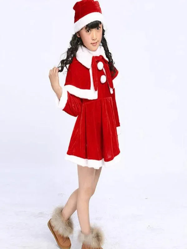 Christmas Santa Claus Cosplay Costume Boys Long Sleeve Clothes Baby Girls Dress Cute Show Christmas Hats and Christmas Supplies