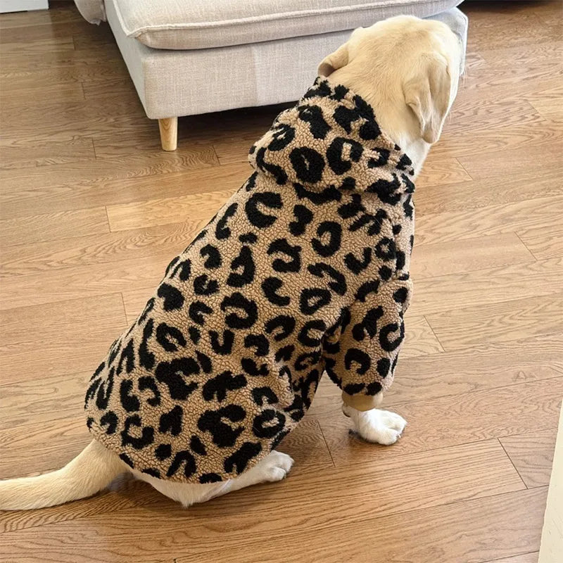Fashionable Big Medium Dog Clothes Wool Lambing Hooded Sweatshirt Winter Warmth Durbin Dog Sweater Dog Clothes Dog Accessories