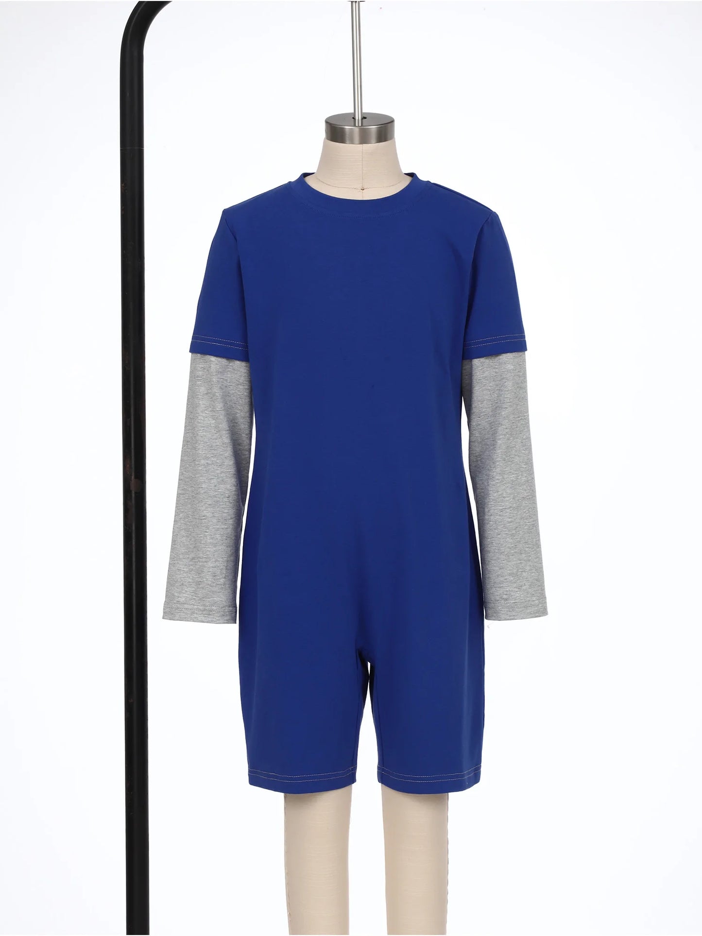 Children Special Needs Adaptive Clothing Solid Color Long Sleeve Zipper Back Jumpsuit Cotton Rompers Workout Sports Bodysuit