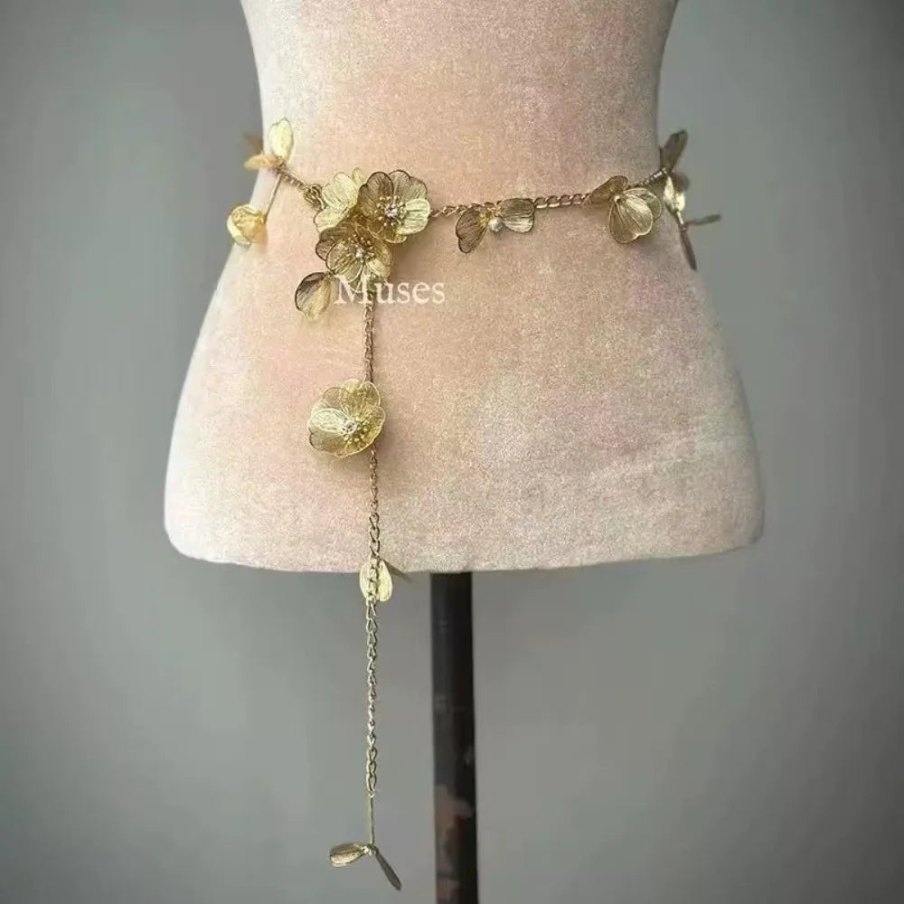 Fashion Elegant Pearl Waist Chains Versatile Boho Hip Chain Waist Accessory Body Jewelry Women