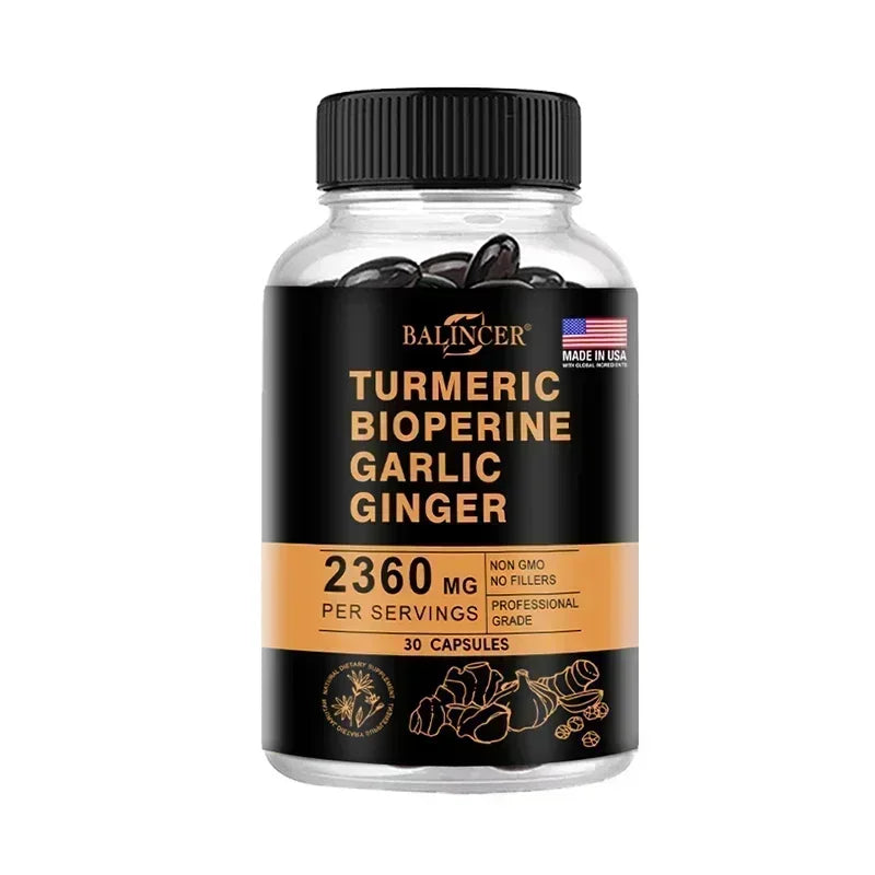 Turmeric 2360 Mg with Garlic Curcumin Black Pepper for Better Absorption, Joint Flexibility, Digestion, 120 Veggie Capsules