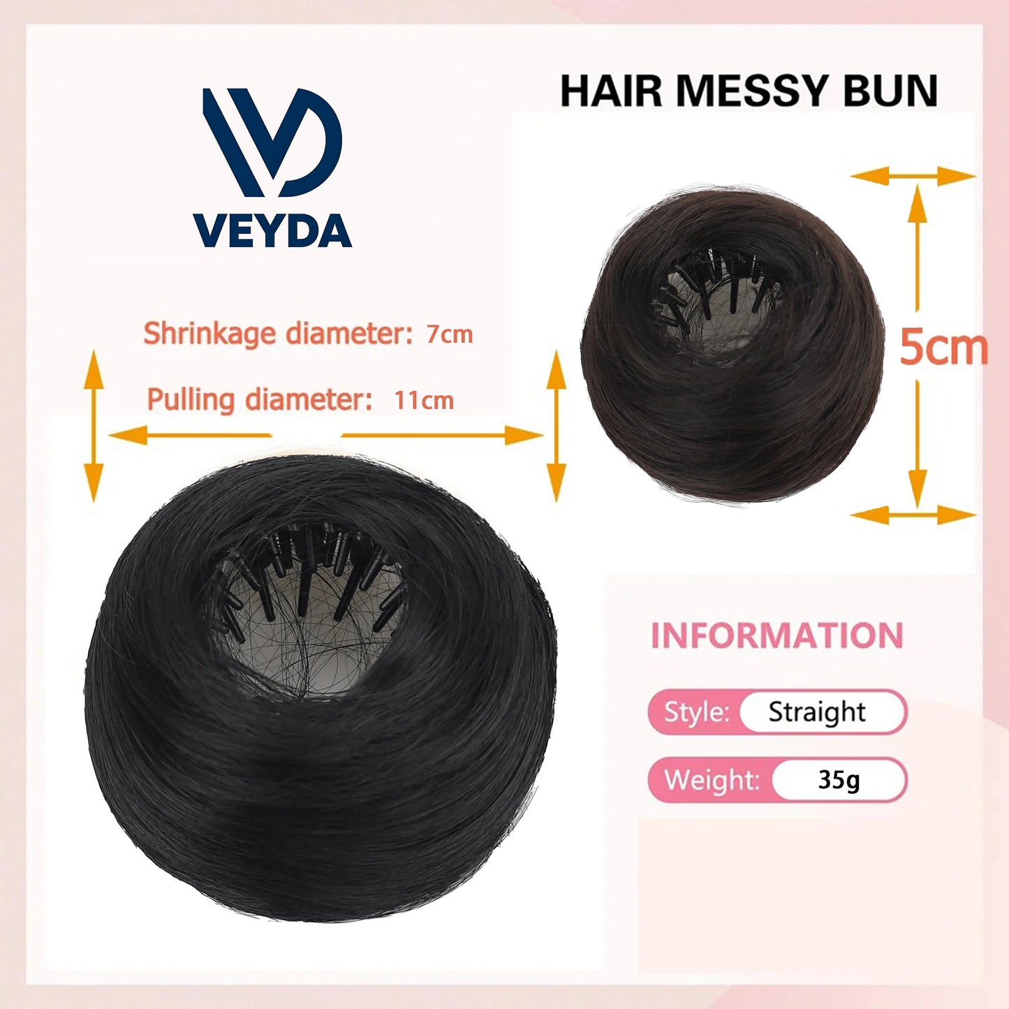 Women Fake Hair Elastic Band Bun Headband Easy to Shrink Puffy Hair Simulation Hairdressing Tool Bun Style Hairband by Mr.Magic