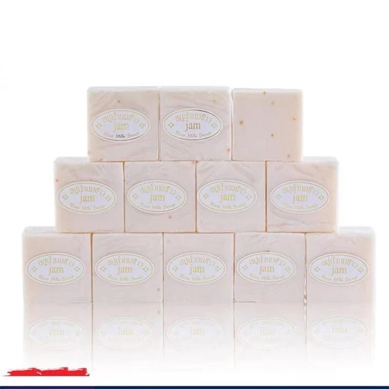 12PCS JAM Rice Soap 65g*12 PCS Original Thailand Handmade Rice Milk Soap Original K BROTHERS rice milk soap