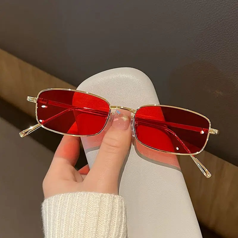 Fashion Rectangle Sunglasses Men Women Vintage Square Driving Sun Glasses Luxury Brand Metal Frame Eyewear Lentes De Sol
