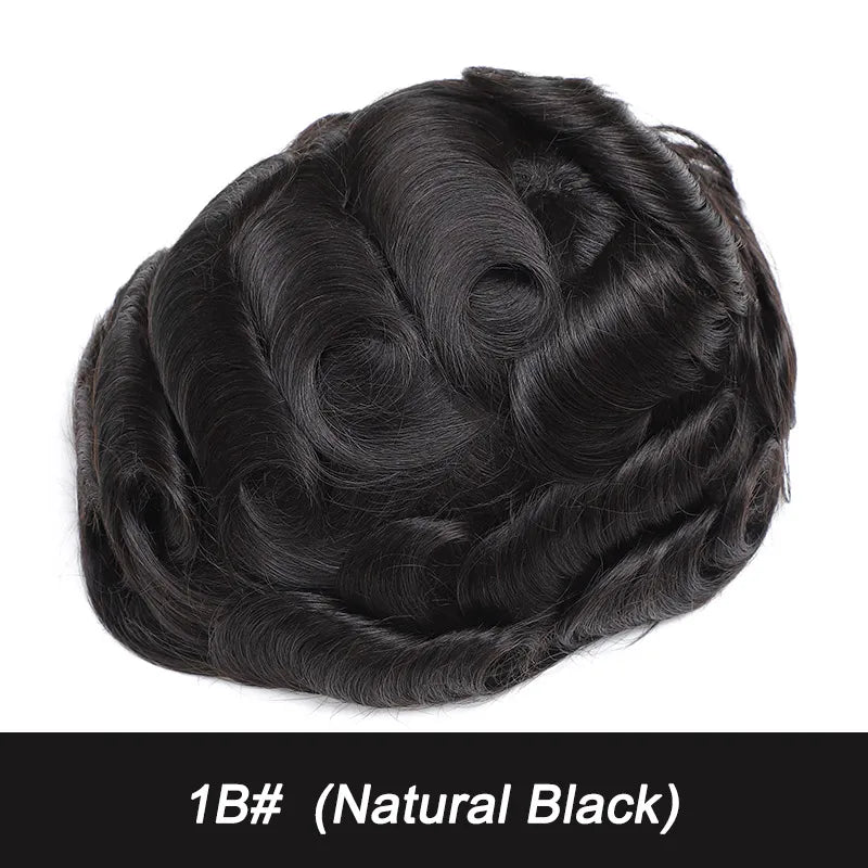 Permanent Curly Australia 25mm Men's Wigs Long-lasting Capillary Prosthesis Natural Human Hair Wigs Exhuast Hair System for Man