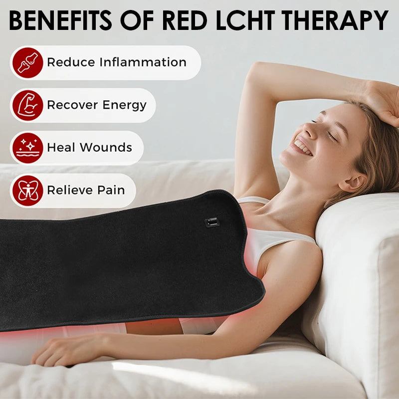 Red Infrared Light Therapy Pad LED Beauty Devices 210pcs LED Bead Red Light Belt for Face and Body Back Knee Hands Feet Relief