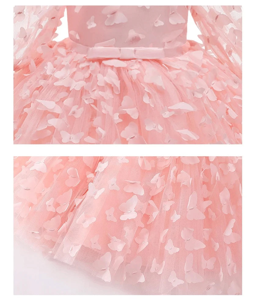 2025 New 3-24 Months Newborn Dress Flowers Mesh Fashion Party Little Princess Baby Dress Christmas Birthday Gift Kids Clothes