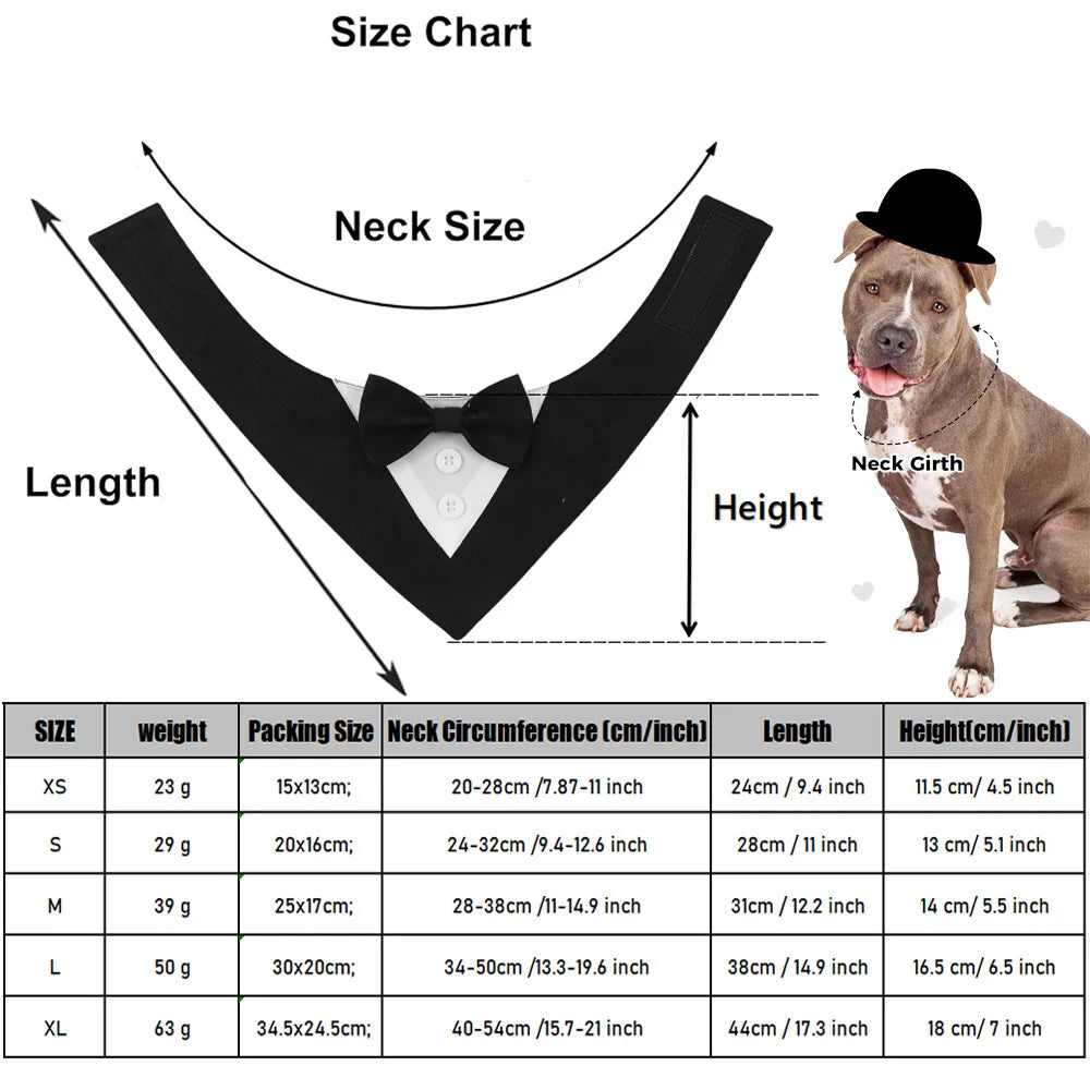 Sucado Handsome Wedding Pet Dog Bandana Elegant Suit Bowtie Luxury Triangular Scarf Collar Engagement Party Gifts Accessories