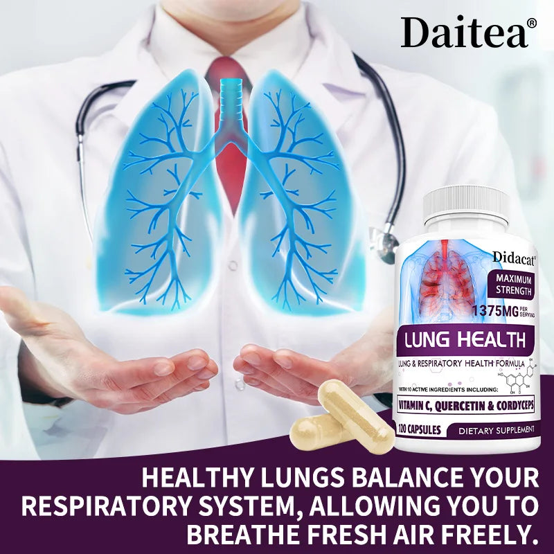 Lung Detox & Cleanse - Supports Bronchial and Respiratory Health, Relieves Breathlessness, Boosts Immunity - 120 Capsules