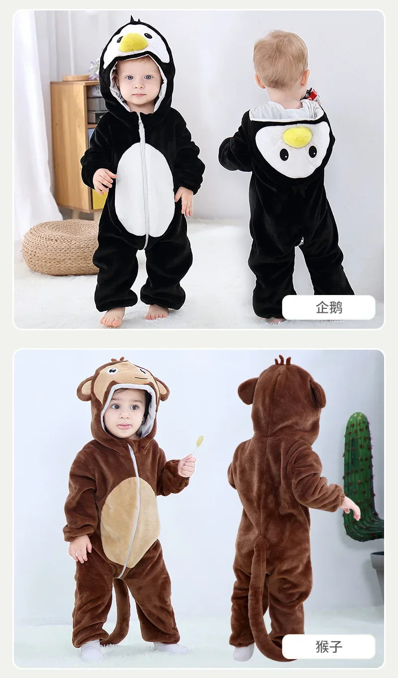 Newborn Baby Deer Animal Cartoon Romper Clothes Girls Pajamas Long Sleeve Hooded Onesies Infant Boys Costumes For Christmas