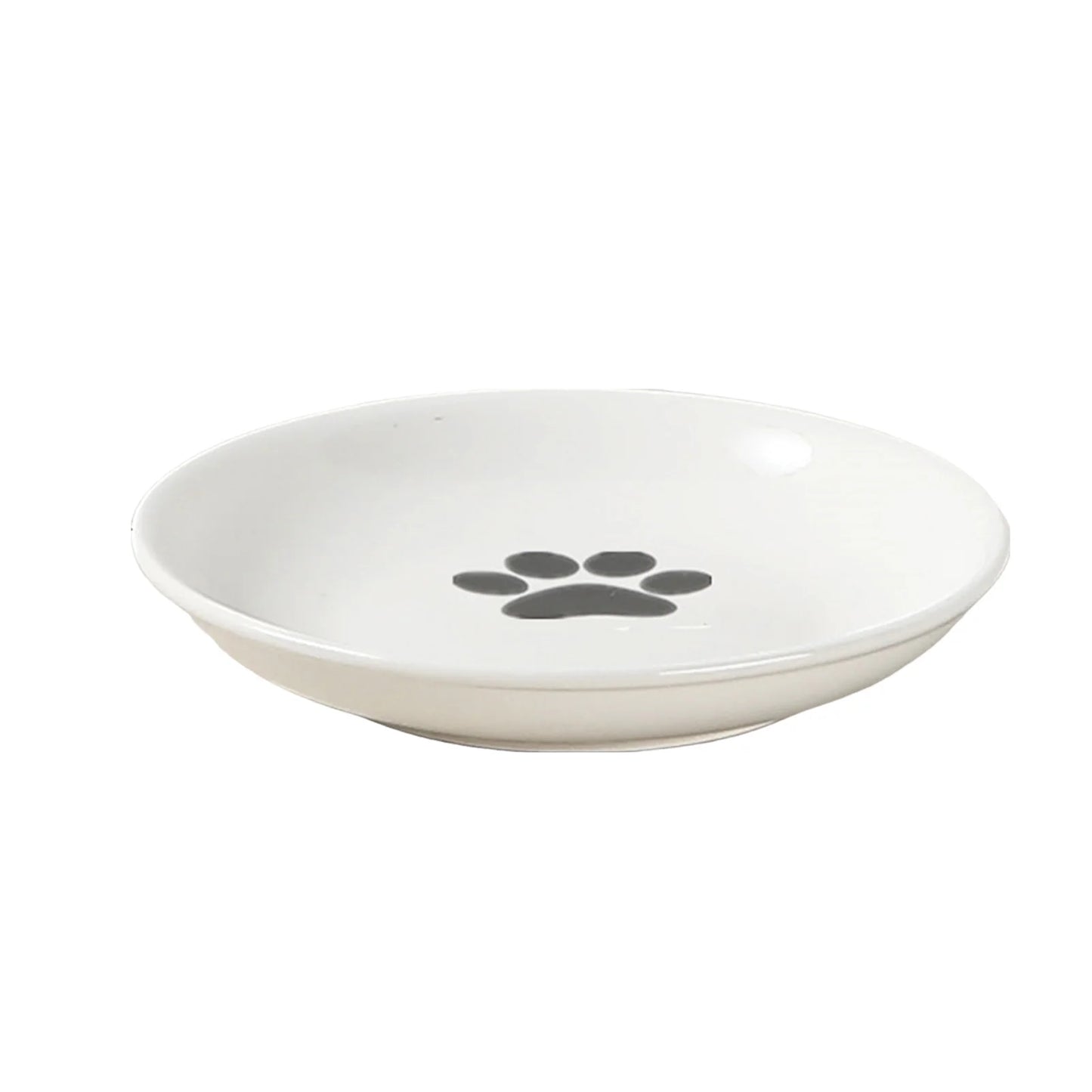 1pcs Ceramic Cat Food Bowl Wide  Safe Pets Water Food Bowls Non Slip Shallow Dish for Kitten Puppy Food Water Feeding