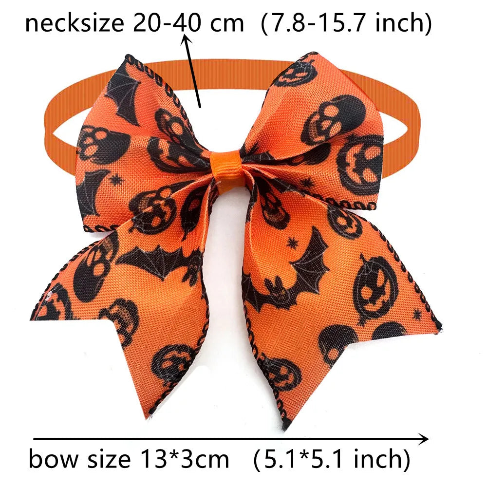 30/50 Pcs Holiday Pet Dog Bow Ties Puppy Halloween Collar Dog Bow Tie Design Puppy Collar for Small Dog Cat Grooming Products