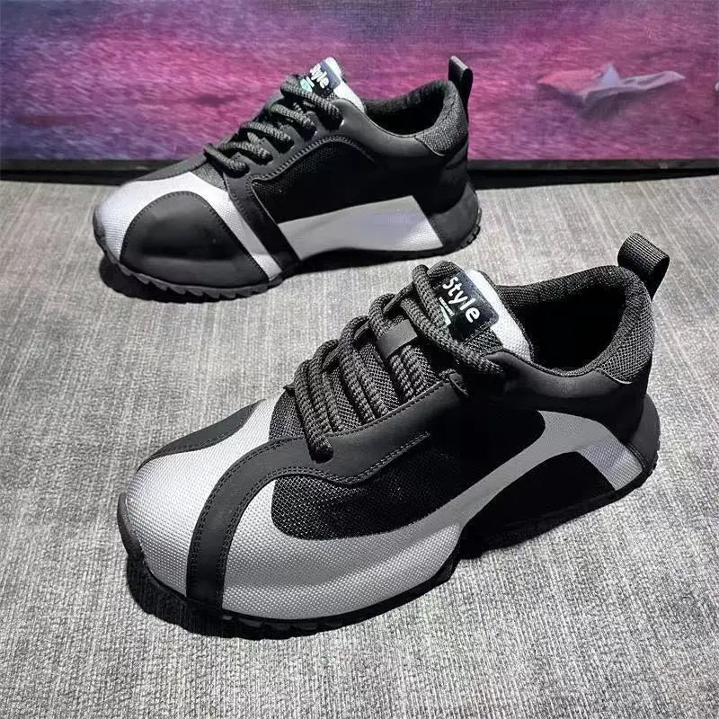 Chunky Sneakers Men Designer Cover Bottom Board Shoes Fashion Casual Leather Fabric Breathable Increased Internal Platform Shoes