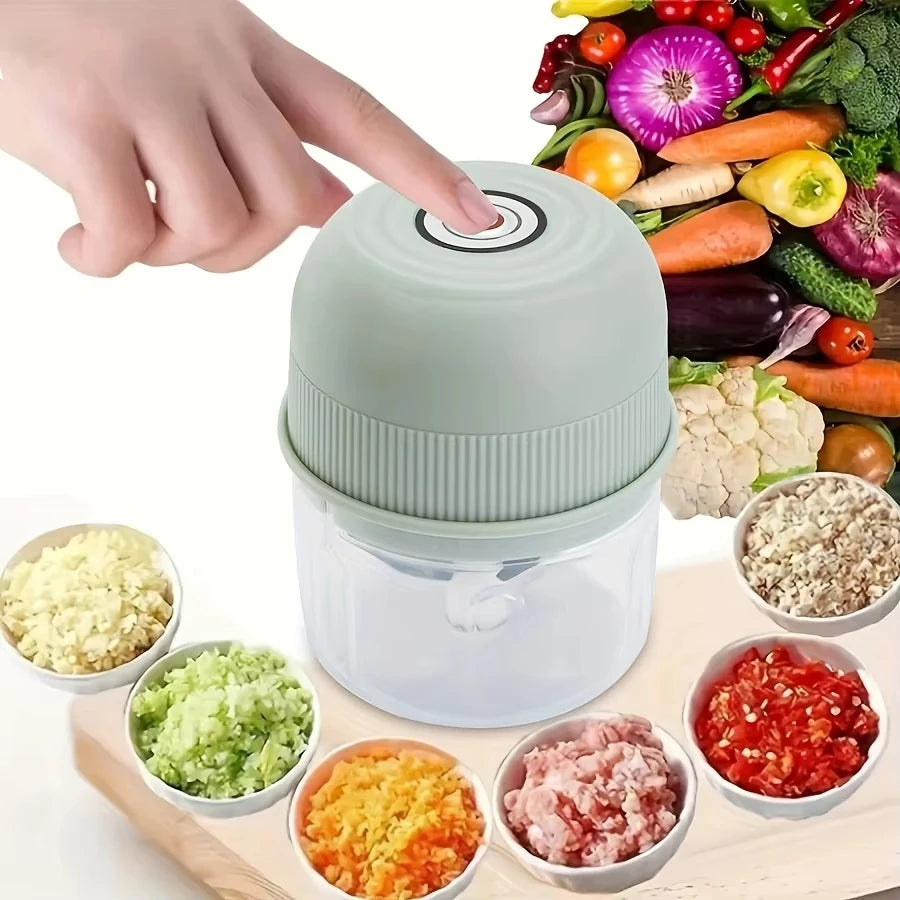 260ml Electric Garlic Grinder Onion Chopper with 1 Button Start Meat Grinder Kitchen Food Vegetable Mixer