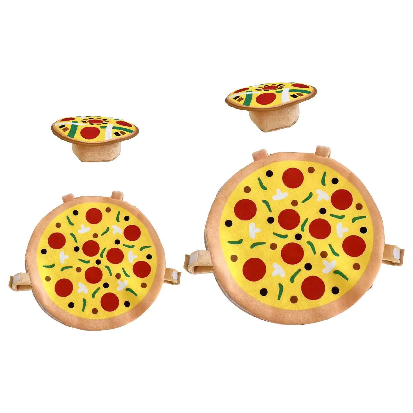 Halloween Pizza Costume with Hat Cartoon Funny Dress up Outfit for Holiday Photo Props Carnival Party Supplies Stage Performance