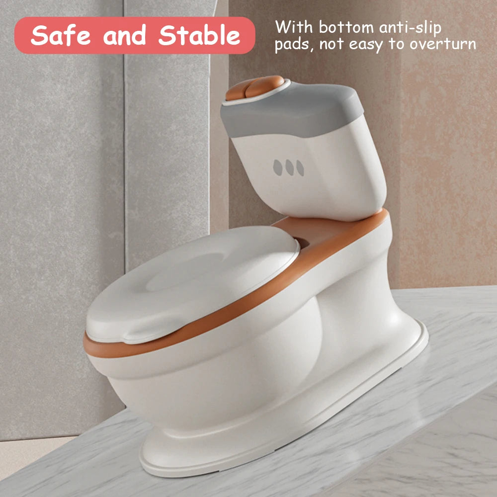 Baby Potty Toilet Seat Realistic Potty Training Seat for Toddlers Boys Girls Soft PU Pad Wipe Storage Music Playing Function