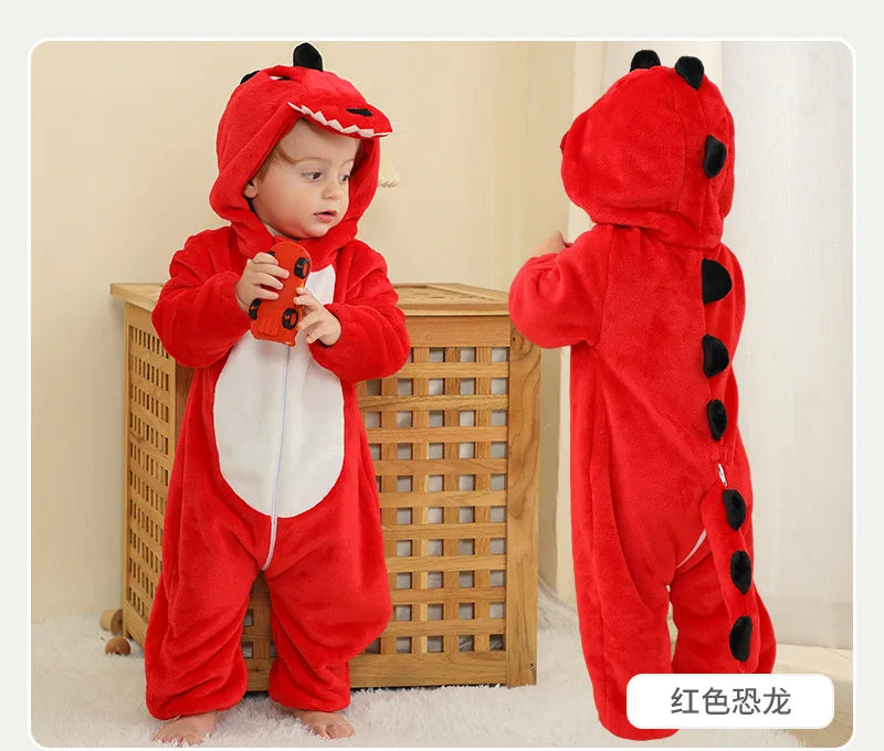 Newborn Baby Deer Animal Cartoon Romper Clothes Girls Pajamas Long Sleeve Hooded Onesies Infant Boys Costumes For Christmas