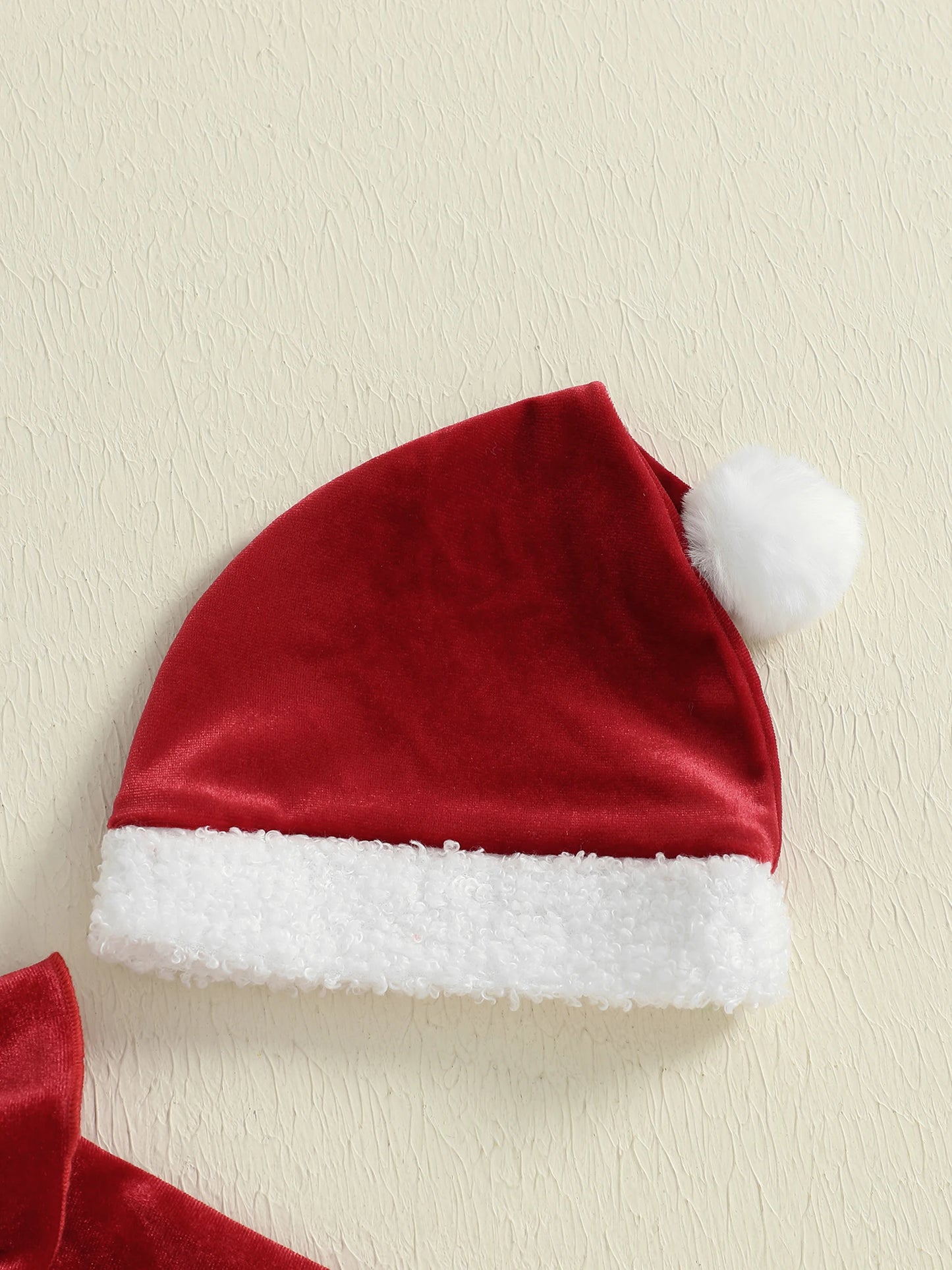 Citgeett Winter Christmas Infant Baby Girls Bodysuit Dress Plush Patchwork Long Sleeve Jumpsuits Cute Santa Hat Set Outfits