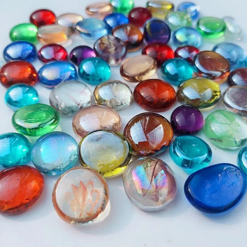 100% Natural Round Clear Quartz Crystal Bulk Tumbled Stone Mini Colourful Flat Stone Ornament Fish Tank Aquarium Decorations