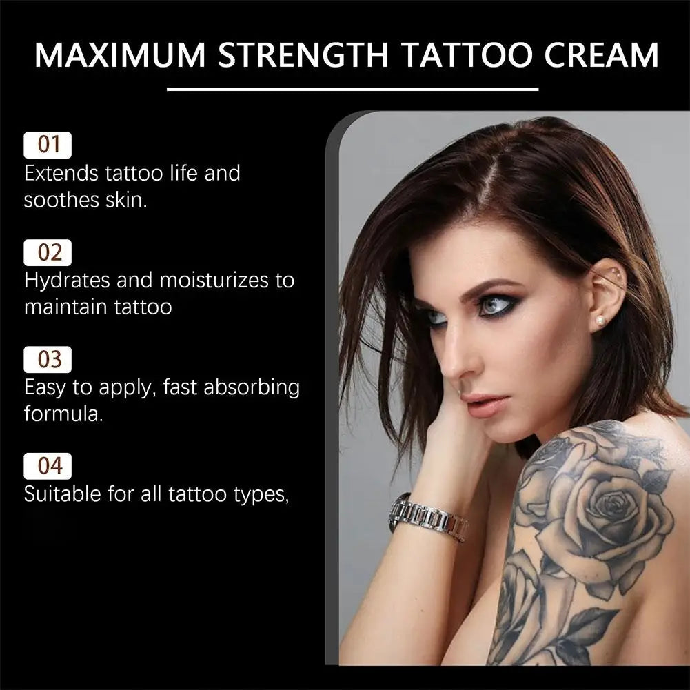 20g Maximum Strength Tattoo Cream, 6-8 Hours Long-Lasting Formula, Pre-Permanent Makeup & Piercing Skin Care