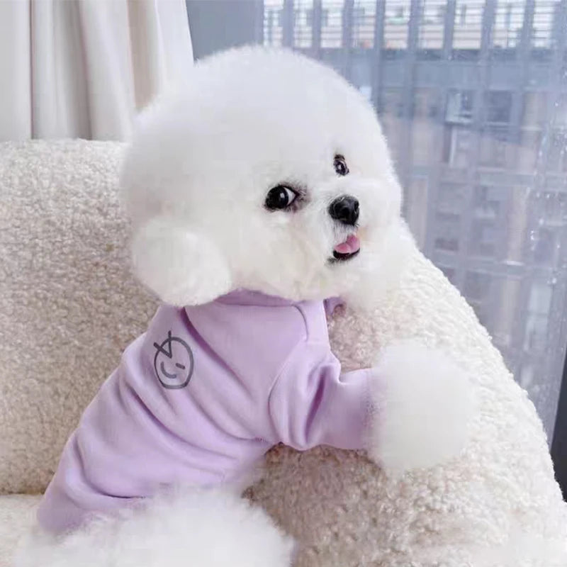 Solid Pet Fleece Dog Hoodies High Collar Dog Clothes Autumn Winter Puppy Warm Clothes Plush Dog Undershirt Chihuahua Cat Shirts