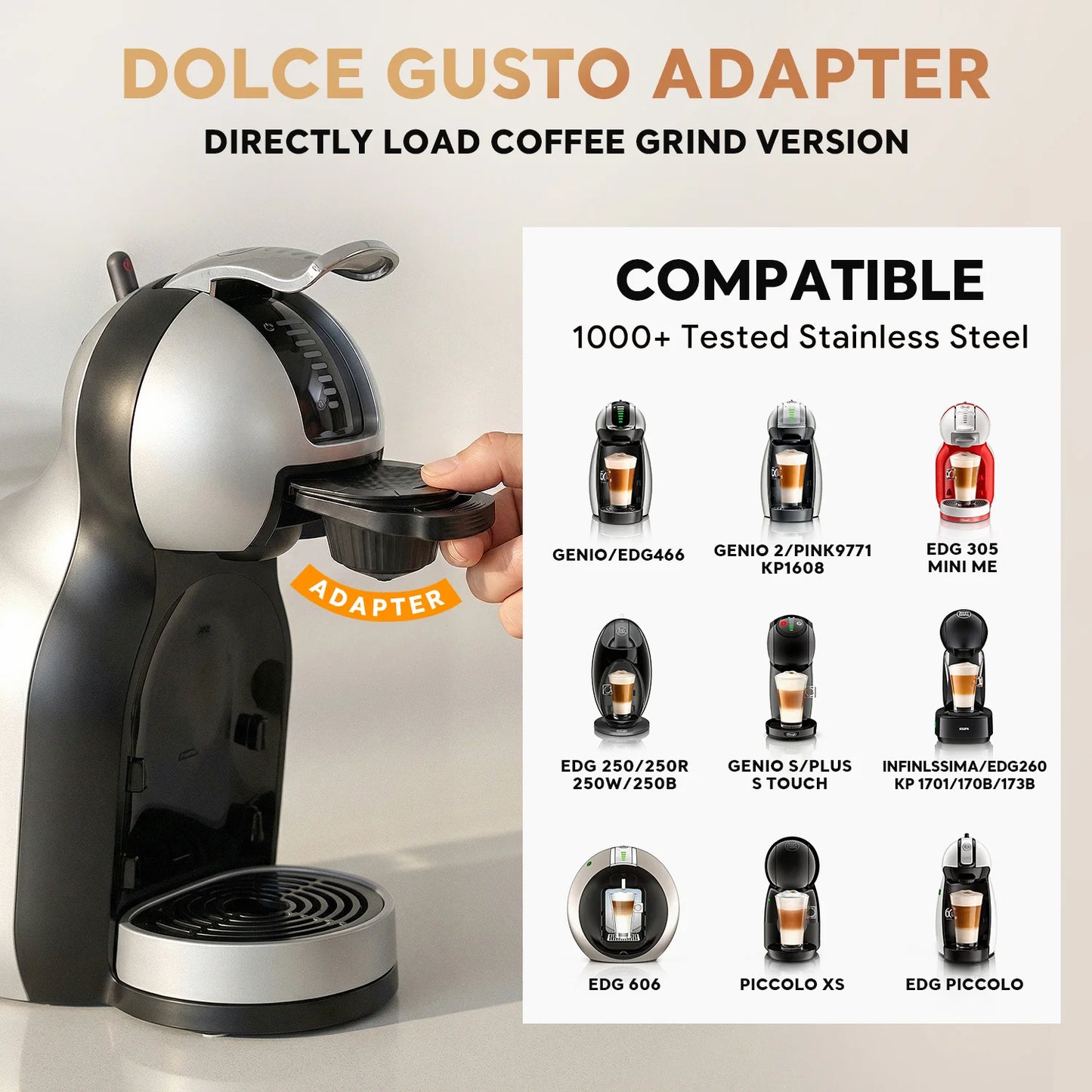 Refillable Reusable coffee adapter for Dolce Gusto.