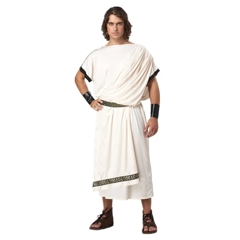 Halloween Man Women Ancient Greek Mythology Rome Toga Robe Greek Mythology God Goddess Costume Couples Fantasia Fancy Dress