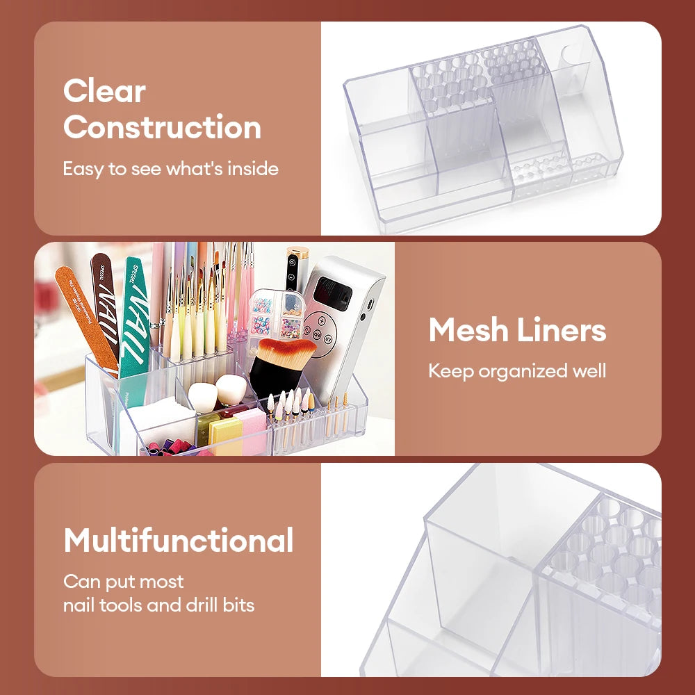 Acrylic Storage Rack Nail Art Tools Organizer Nail Salon Display Rack Large Capacity Storage Box Gel Polish Cosmetic Drawer