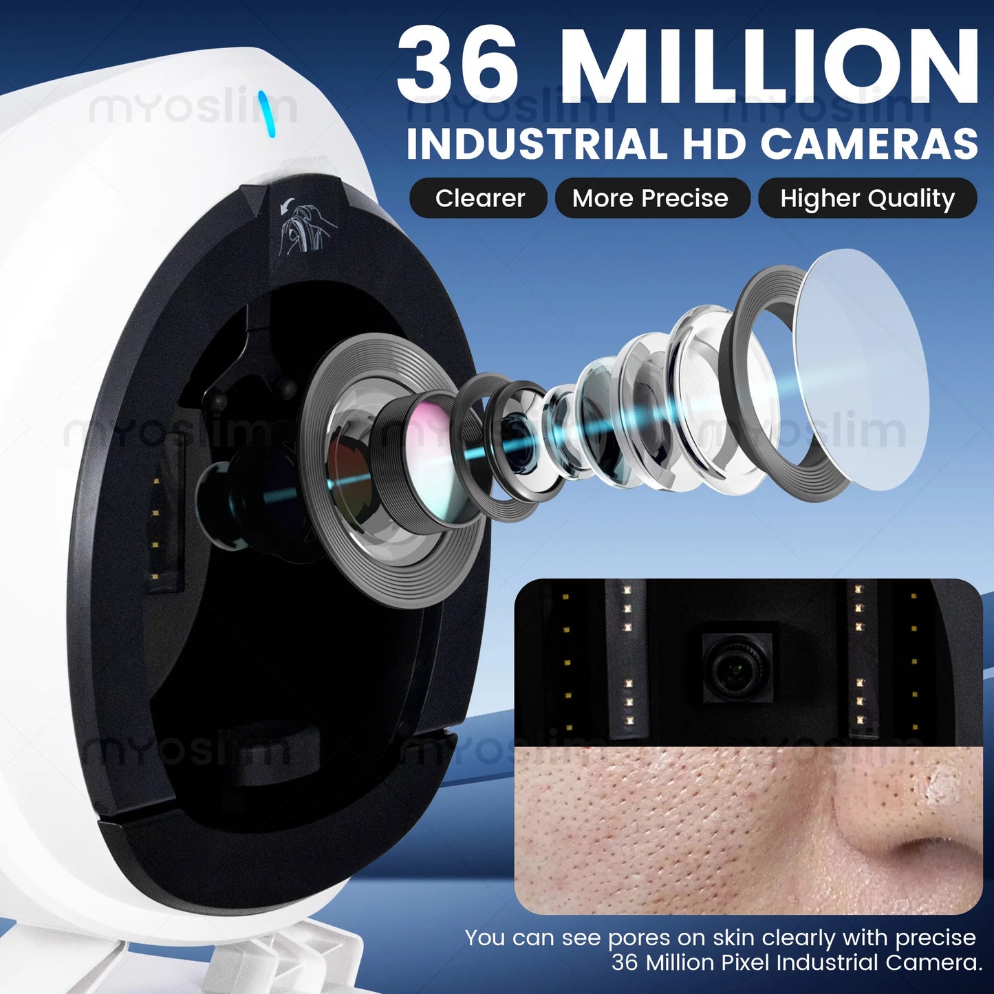 36M HD AI Skin Analyzer Q1pro Face Hair Scalp Detection Machine 8 Spectral Imaging Android 15.6 21.5 inch Custom Report