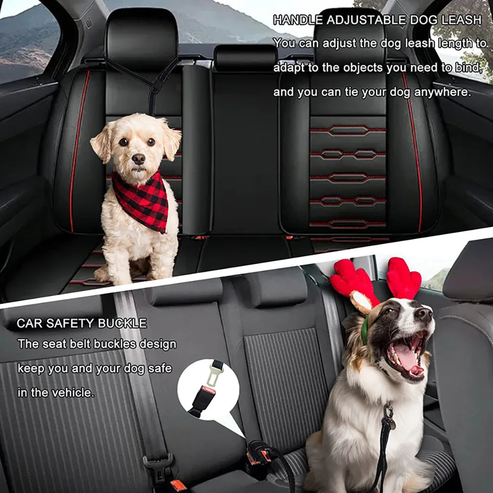 Heavy-Duty Bungee Dog Leash 4-in-1 Multifunctional Training Leash with Car Seat Belt,Dog Accessory, Dog Leash For Medium Dog