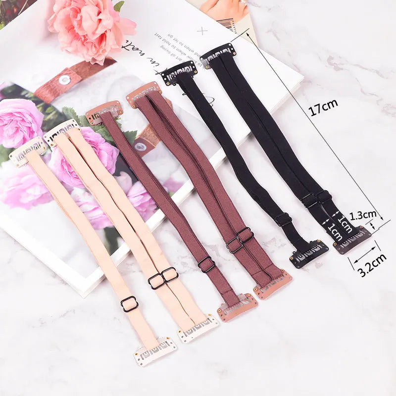 Black Blonde Lifed Eyes Band With Clips Adjustable Long Size Elastic Band For Hair Clip Stretch Straps Rubber Band With Clip